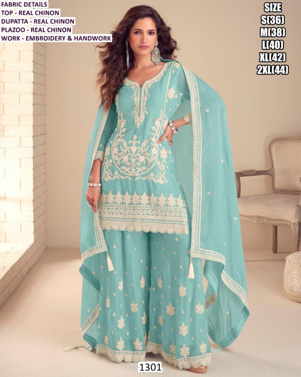 Aqua Blossom Chinon Palazzo Set — Palazzo Set at Trendy Closet, Morrisville NC