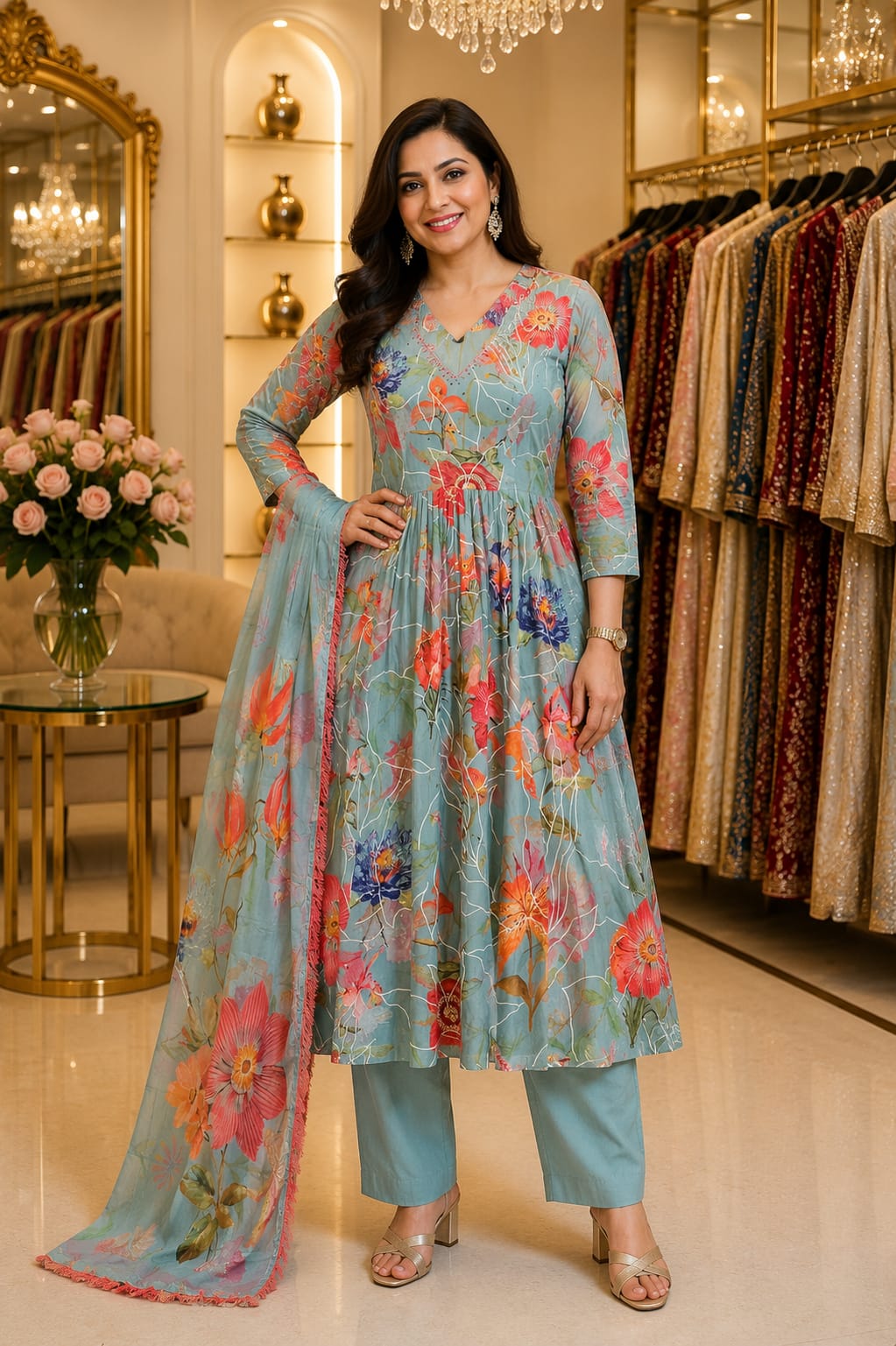 Azure Blossom Suit Set — Suit Set at Trendy Closet, Morrisville NC