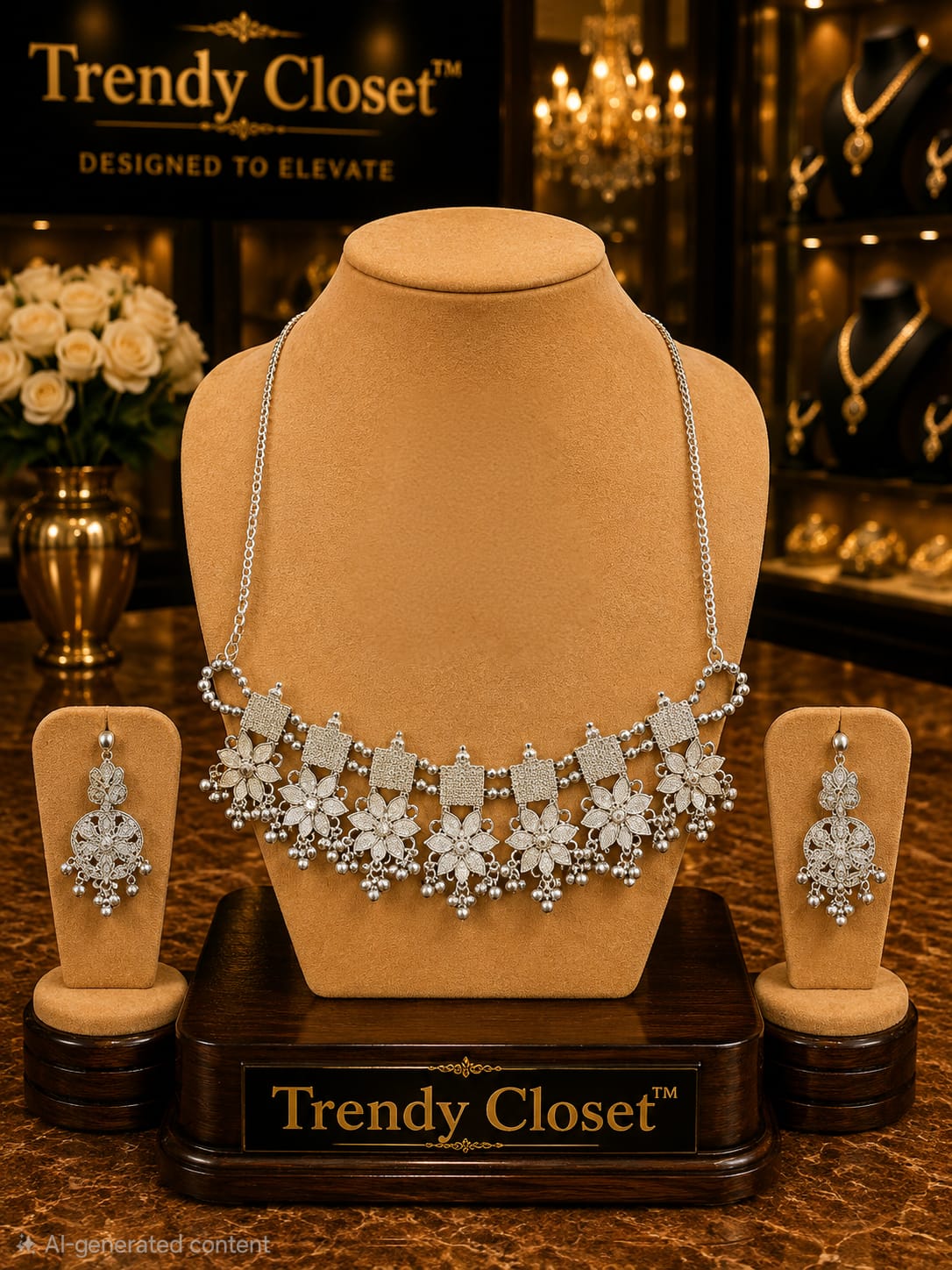 Starlight Floral Choker Set — Accessories at Trendy Closet, Morrisville NC