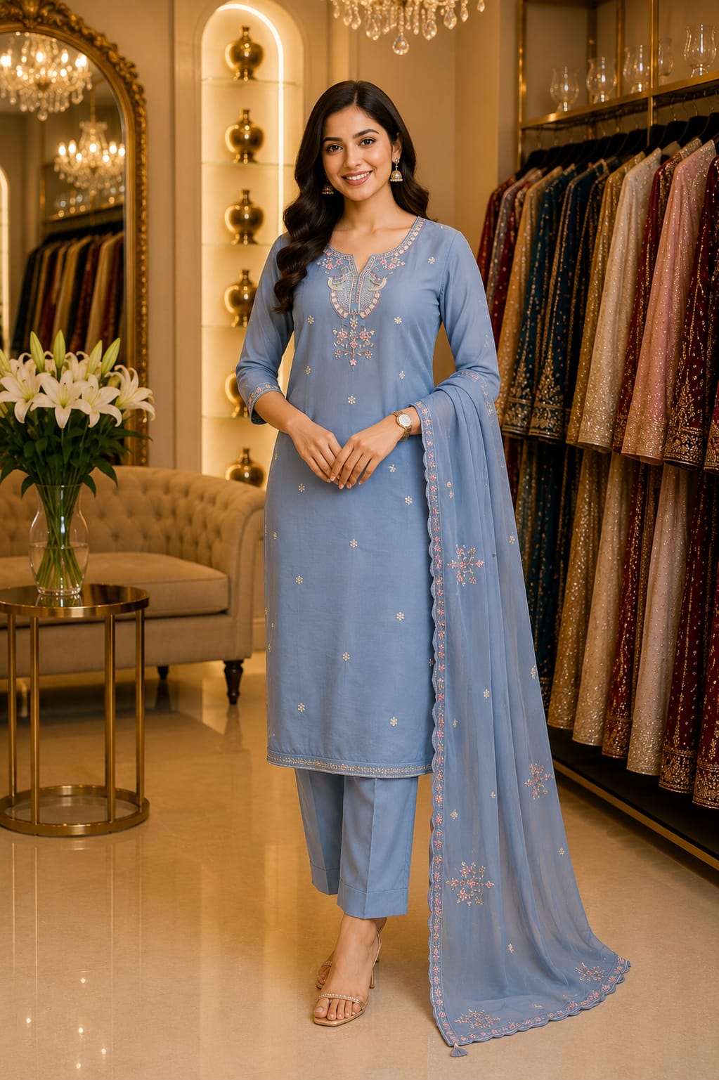 Azure Blossom Set — Suit Set at Trendy Closet, Morrisville NC