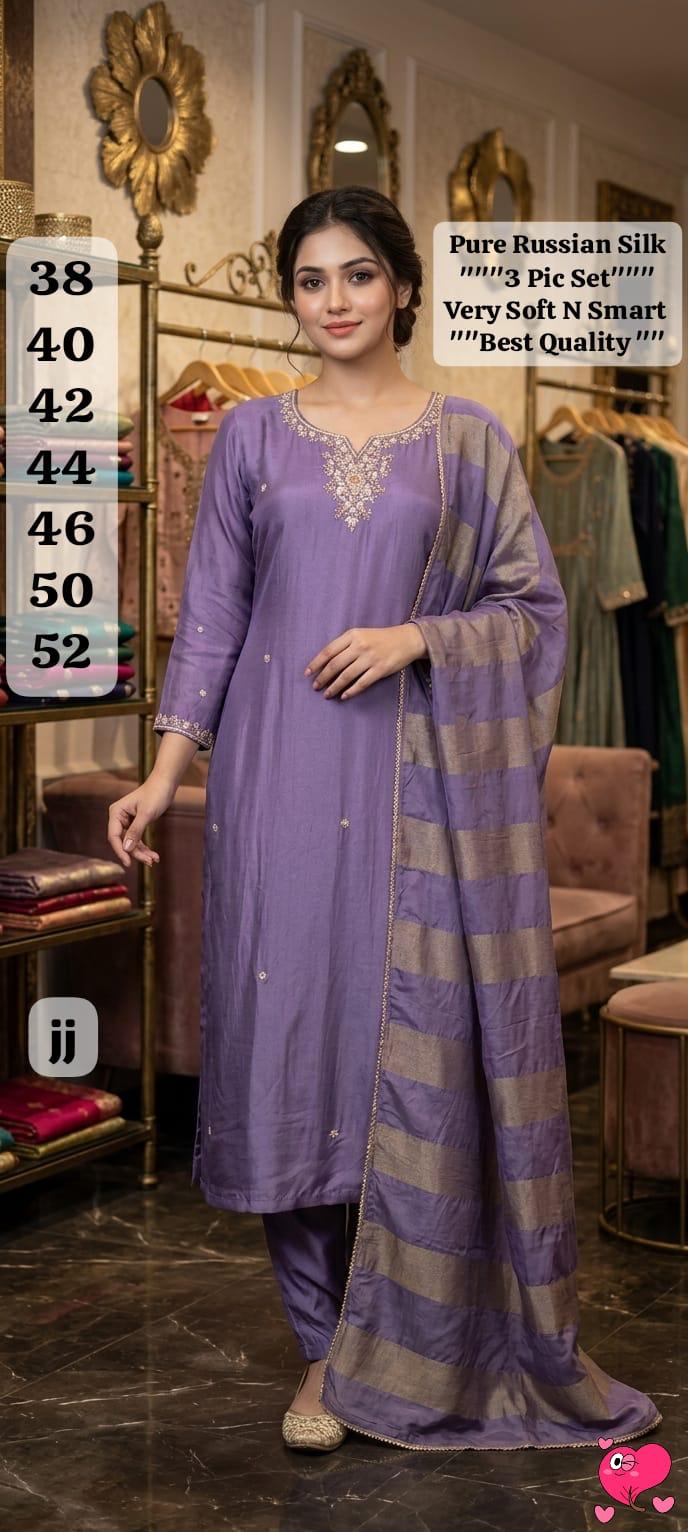 Lavender Russian Silk Radiance — Suit Set at Trendy Closet, Morrisville NC