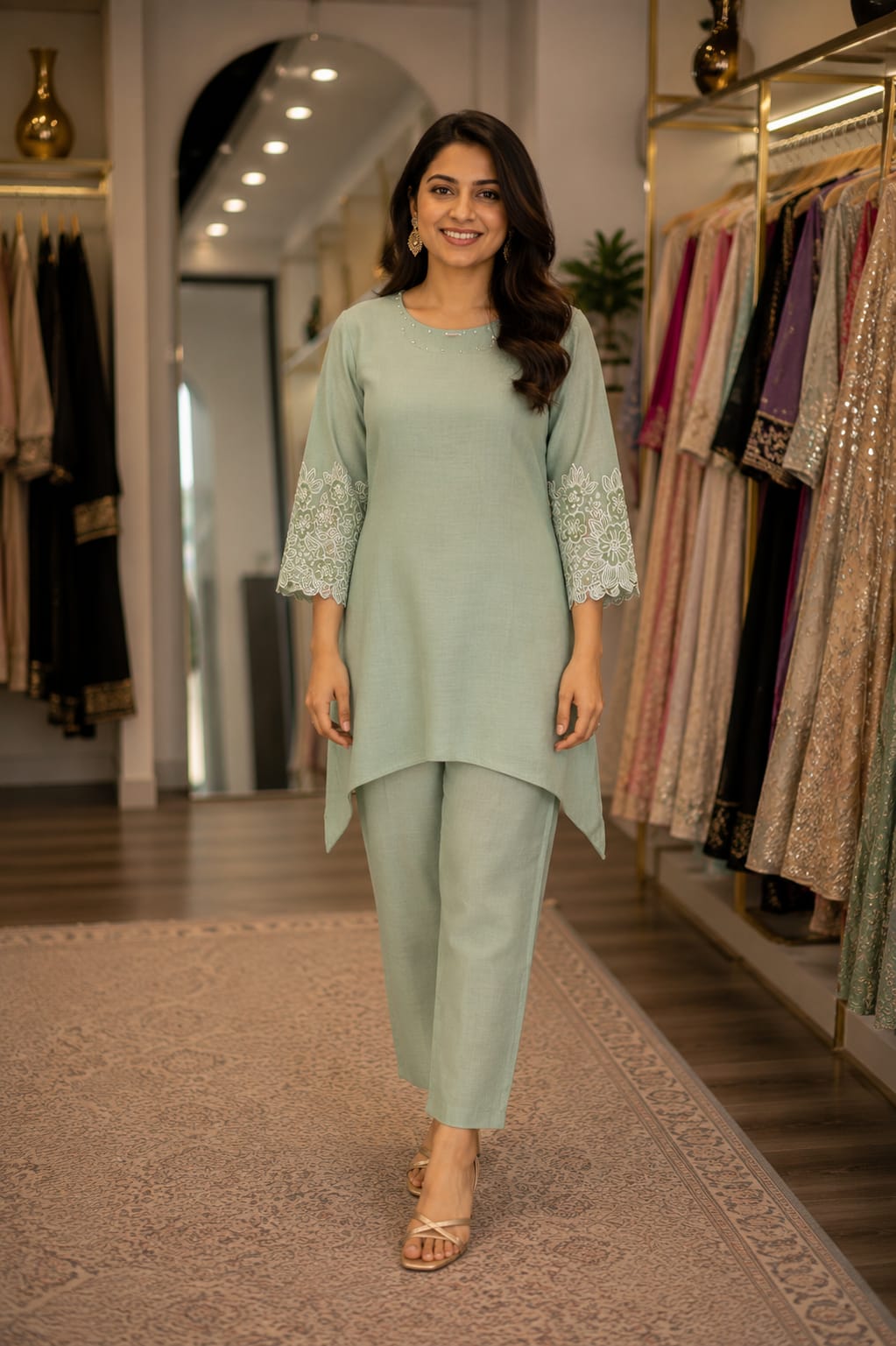 Sage Meadow Embroidered Set — Co-ord Set at Trendy Closet, Morrisville NC