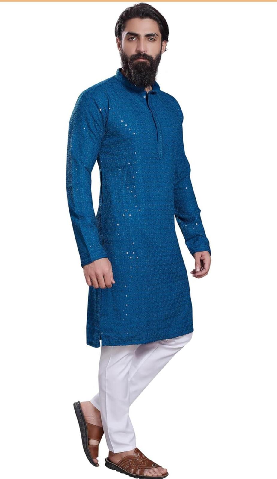 Azure Mirror Kurta Set — Men's Wear at Trendy Closet, Morrisville NC