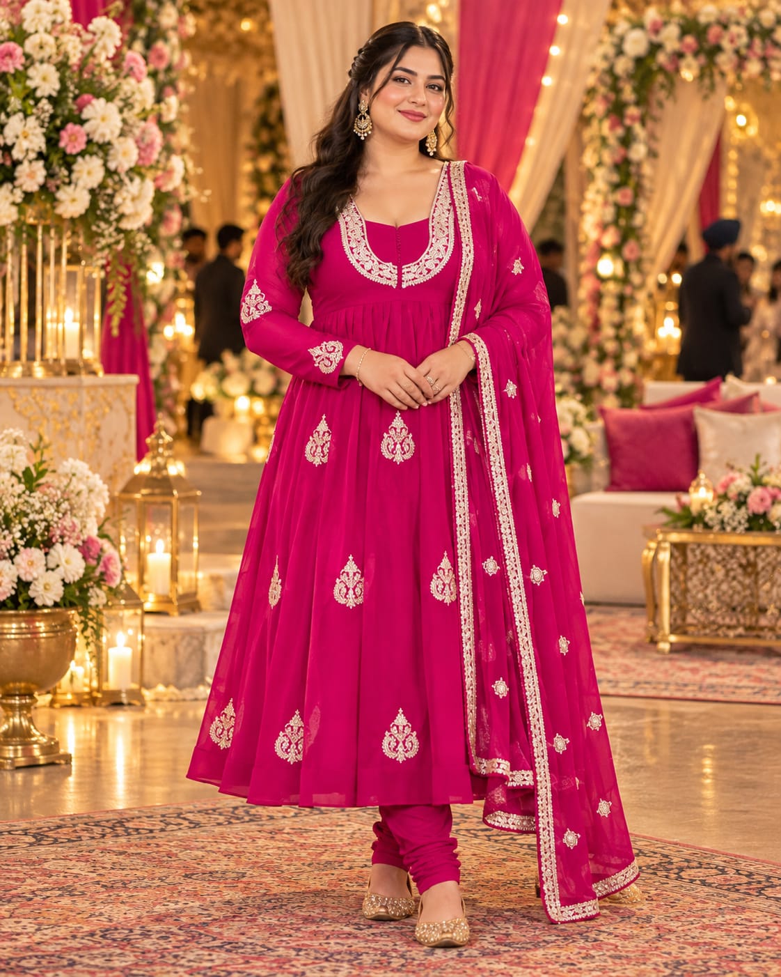 Fuchsia Radiance Anarkali — Suit Set at Trendy Closet, Morrisville NC