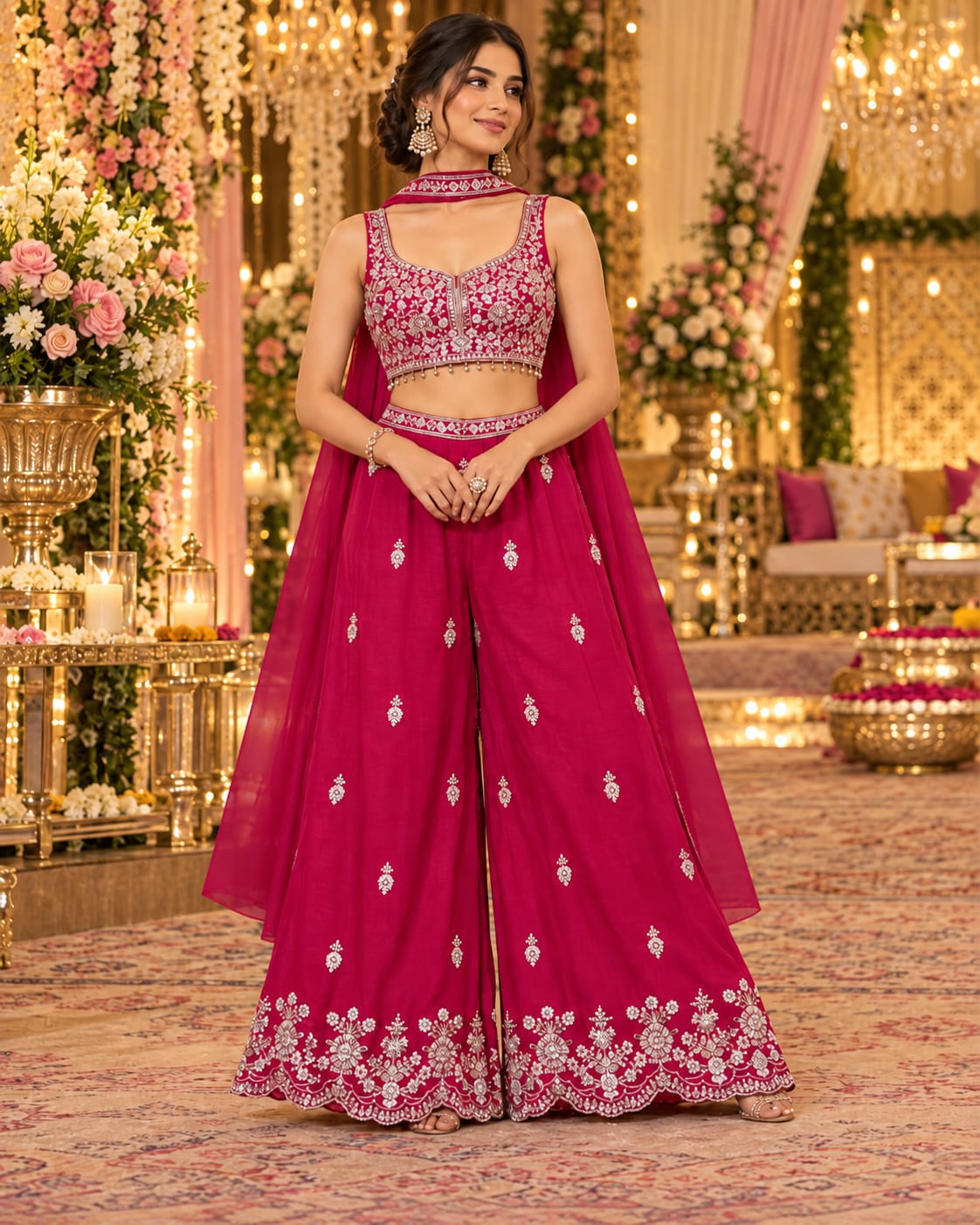Fuchsia Radiance Palazzo Set — Palazzo Set at Trendy Closet, Morrisville NC