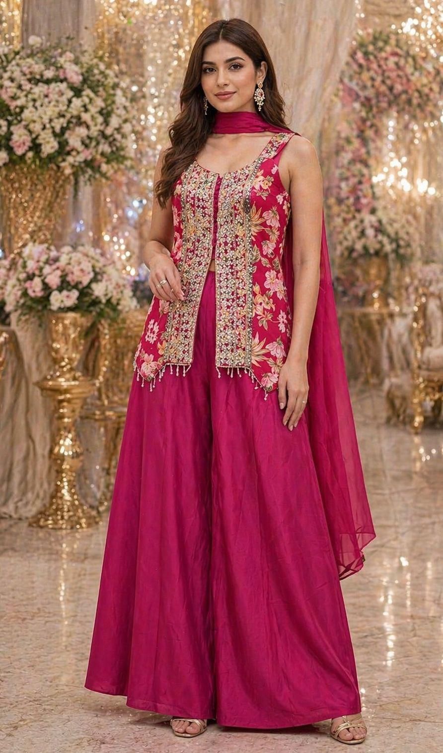 Magenta Gardenia Palazzo Set — Palazzo Set at Trendy Closet, Morrisville NC