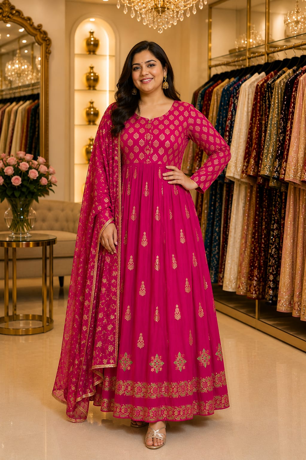 Magenta Muse Anarkali — Gowns at Trendy Closet, Morrisville NC