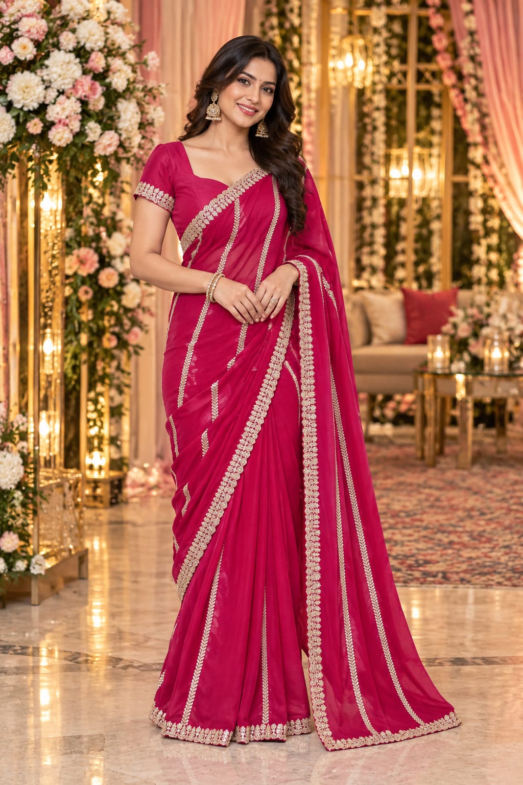 Magenta Muse Saree — Sarees at Trendy Closet, Morrisville NC