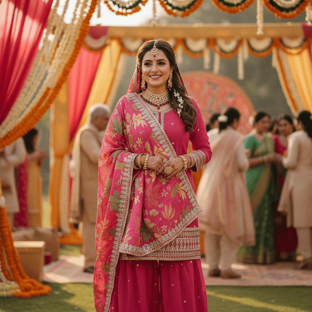 Rani Blossom Sharara Set — Sharara Suits at Trendy Closet, Morrisville NC