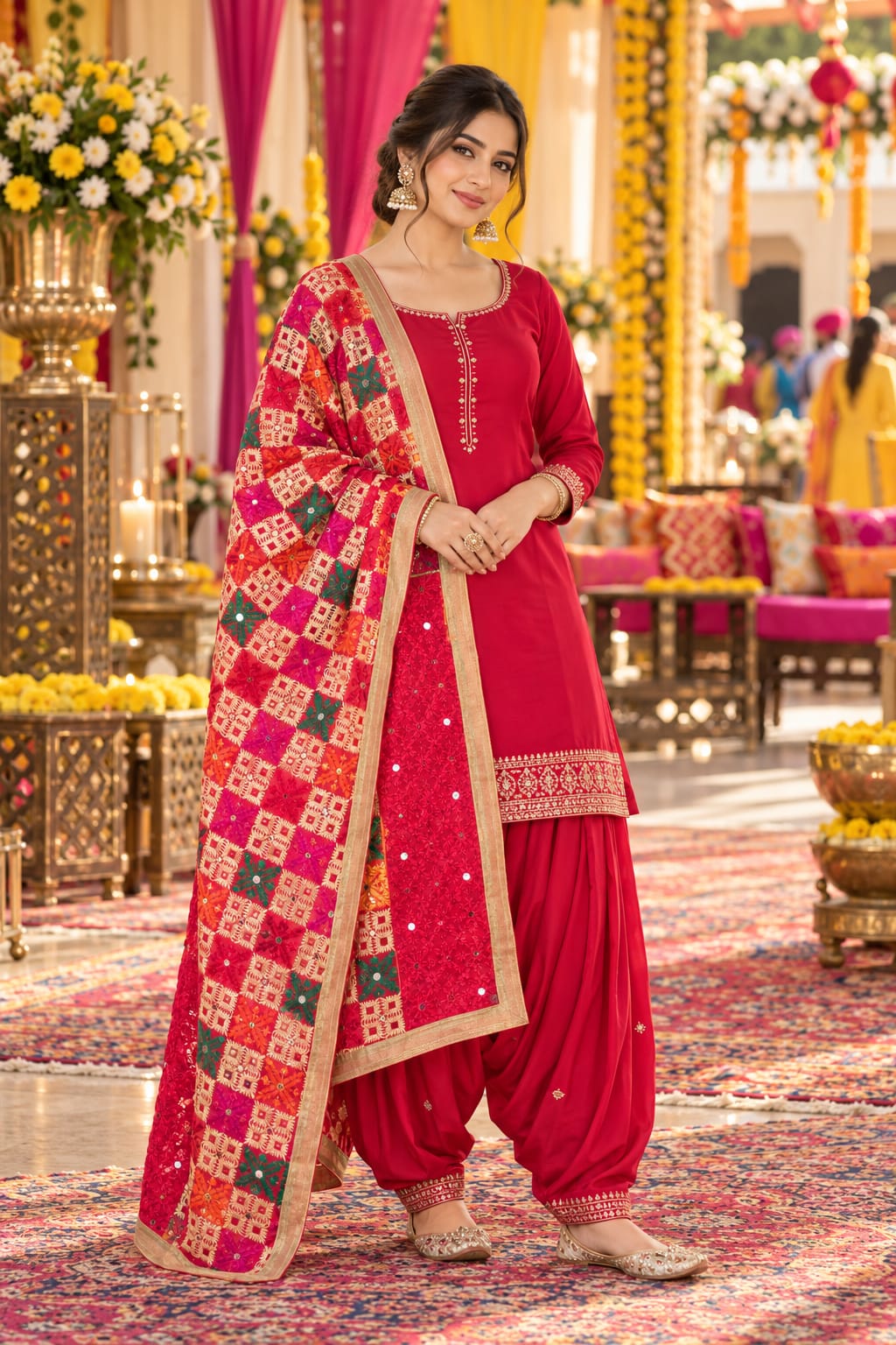 Ruby Phulkari Patiala Suit — Suit Set at Trendy Closet, Morrisville NC