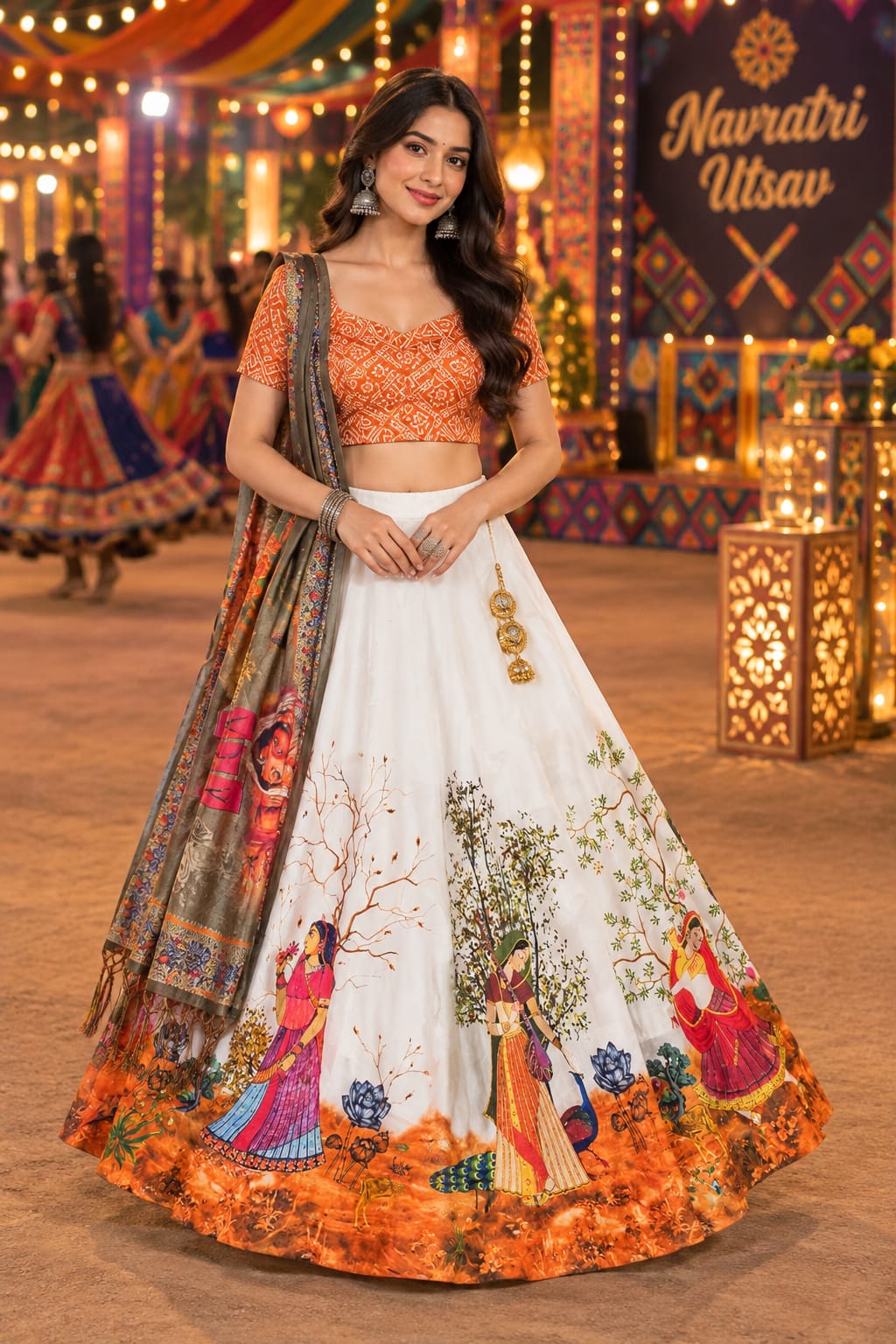 Saffron Narrative Lehenga — Ghagra Choli at Trendy Closet, Morrisville NC