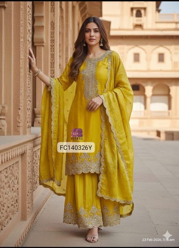 Saffron Sunshine Sharara Set — Sharara Suits at Trendy Closet, Morrisville NC