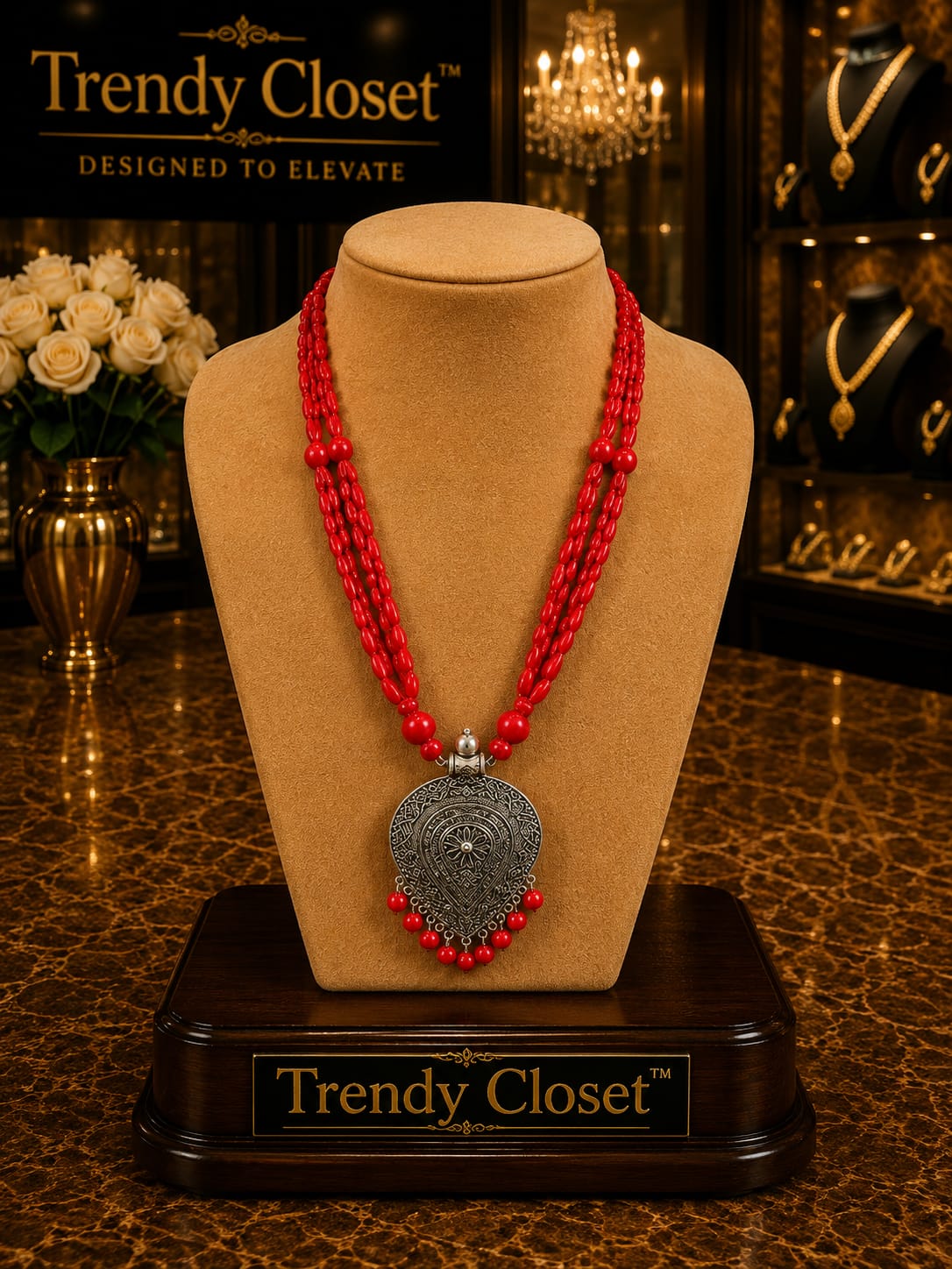 Scarlet Heritage Pendant — Accessories at Trendy Closet, Morrisville NC