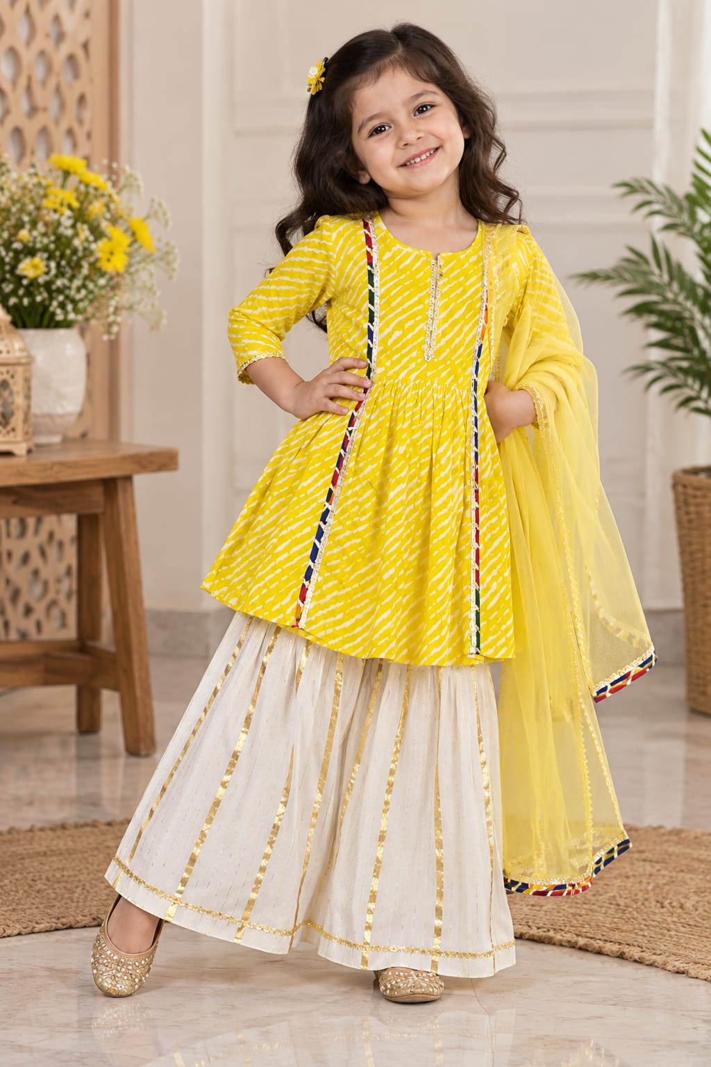 Sunshine Leheriya Sharara — Kids - Girl at Trendy Closet, Morrisville NC